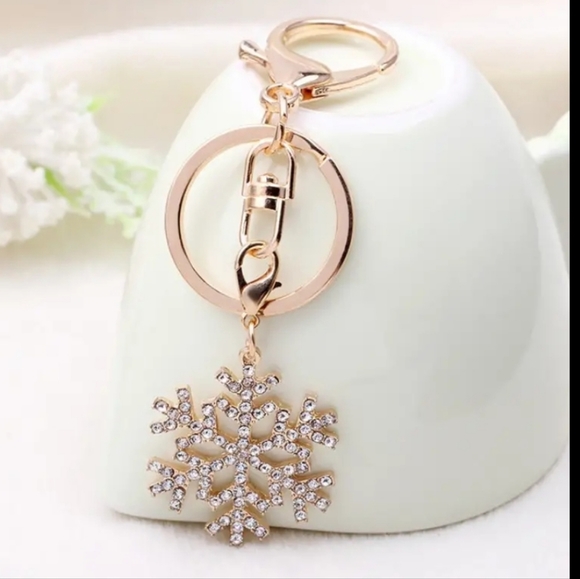 Handbags - BRAND NEW! Crystal Ice Snow Snowflake Keychain Purse Charm Stocking Stuffer Gift